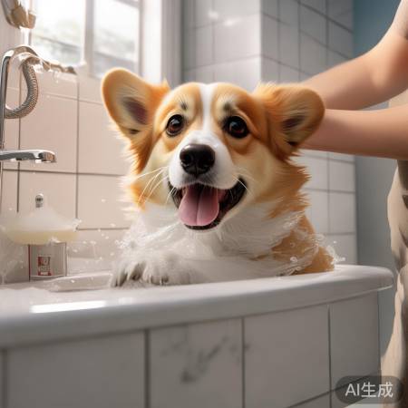 洗柯基犬，确保安全，浴室专用。