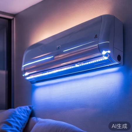 LED灯带环绕空调，浪漫家居点