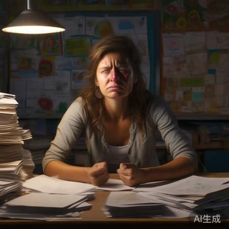 老师批改作业情绪崩溃
