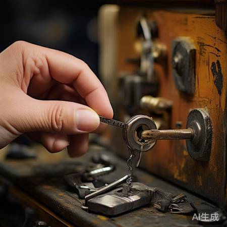 细丝钩钥匙，轻柔操作