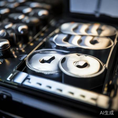 电池安装，箭头指引正负极。