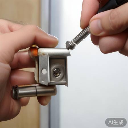 安装新锁芯，拧紧螺丝别太猛。