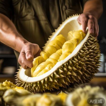 “速取榴莲肉，防氧化变质。”