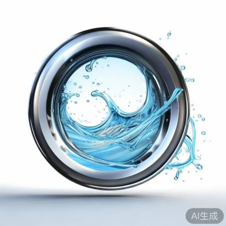 美的洗衣机标志：自然水循环，生