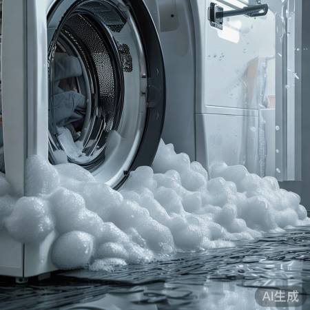 洗衣机泡沫多，洗衣粉/液过多。