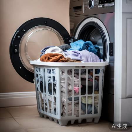 洗衣机洗衣桶不宜过满，防震动。