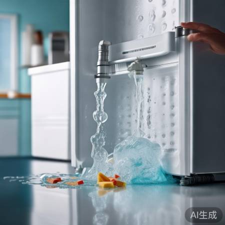 冰箱排水管堵塞，水冒泡