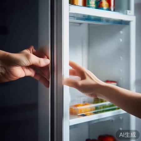 冰箱门缝过大，密封性差
