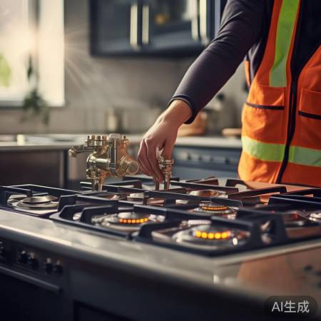 关闭阀门，燃烧残留燃气