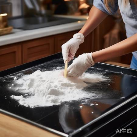 小苏打水糊去灶盘污渍妙法