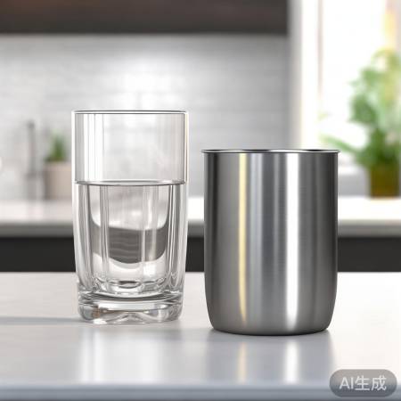 玻璃不锈钢杯，耐高温易消毒