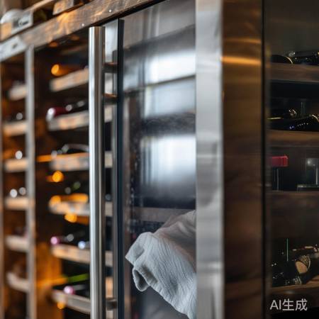 红酒柜定期擦拭，美观耐久。