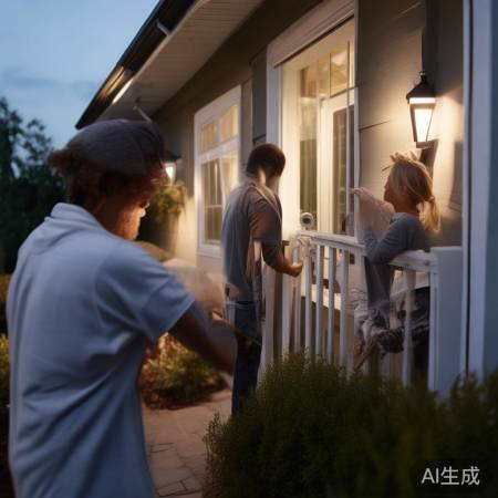 “高楼监控护家门，小偷望而却步