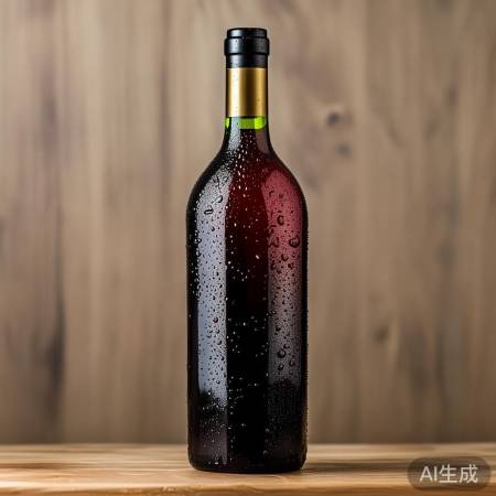 红酒瓶稳放桌面