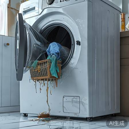 洗衣机脱水故障：排水泵故障。