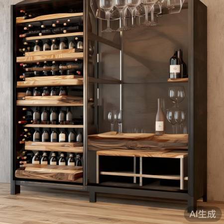 酒柜变身巧设计，隔板巧存酒，杯