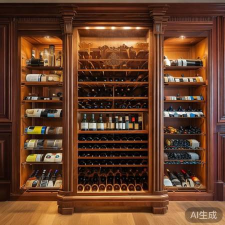 红酒酒柜定制：尺寸适宜，分类存