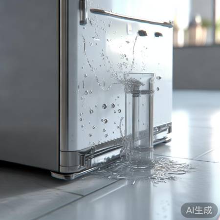 冰箱排水不畅，冷凝水积聚。