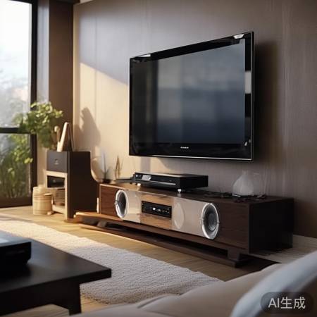 调音台放电视柜底，适宜高度不挡
