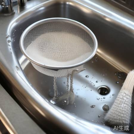 取出滤网，清水冲洗5分钟