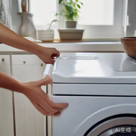 “洗衣机盖：按型号查说明开盖”