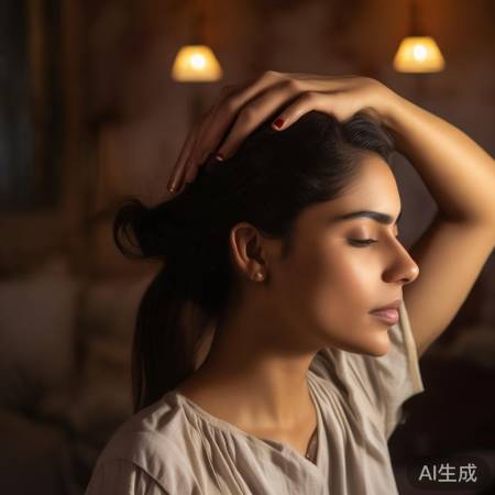 头皮按摩，促进黑色素生成