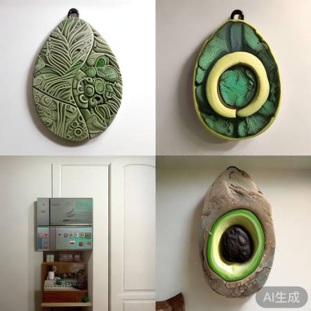 牛油果石塑冰箱贴，DIY艺术展