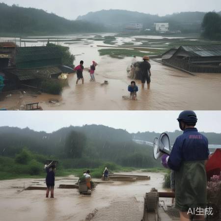 洪水预警，注意安全！