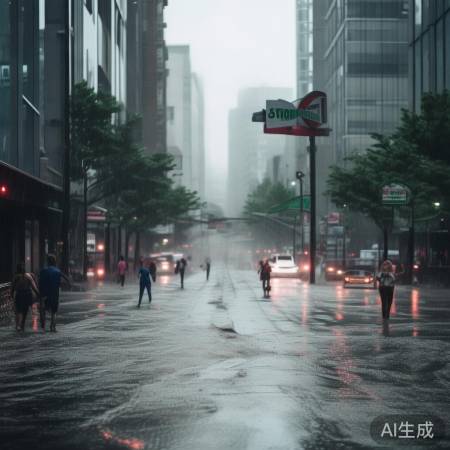 城市内涝预警，暴雨少外出