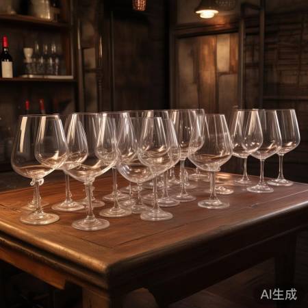 红酒杯平躺放，节省空间又方便。