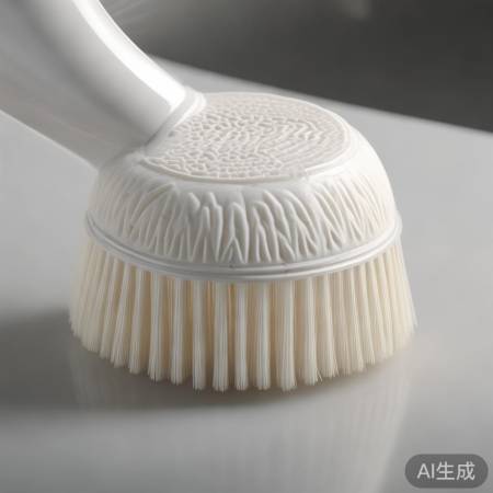 马桶刷头圆饱满，凹凸纹理除污。