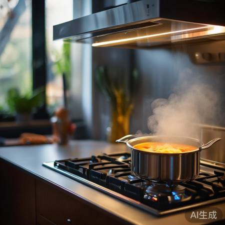 集成灶：空间节省，整洁煮汤佳。