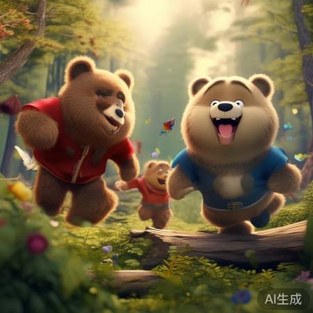 熊出没画作：欢乐正能量，勇敢善