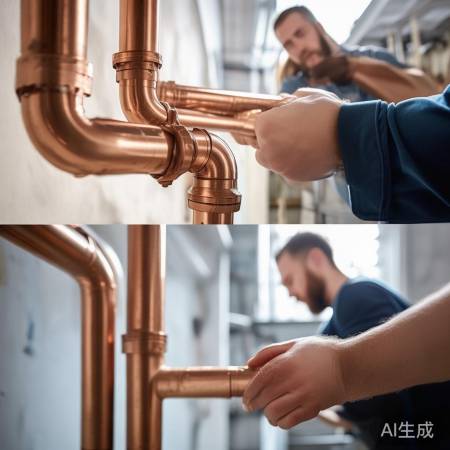 冷水管平行热水管，密封防漏增效