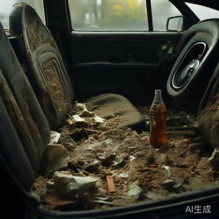 车内垃圾堆积，异味弥漫