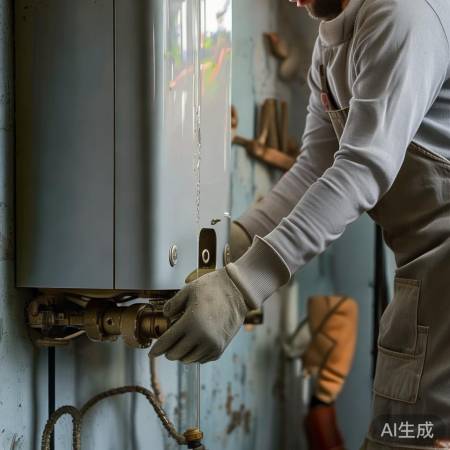 壁挂炉补水，观察水位达标