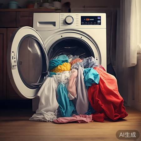 洗衣机衣物过多影响转动，留空间