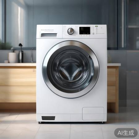 简约白银洗衣机