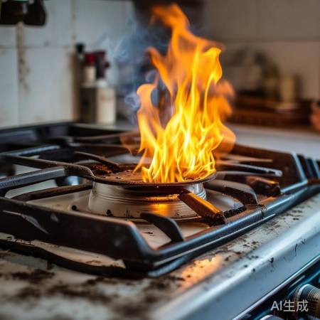 燃气灶问题导致开关冒火