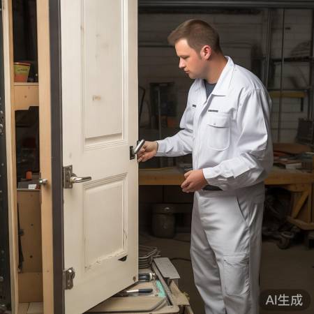 修门师傅精检查，换锁校正门体新