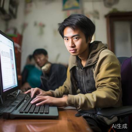 杨洋双脚打字不放弃