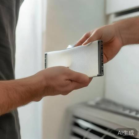 空调滤网定期洗，制热更高效。