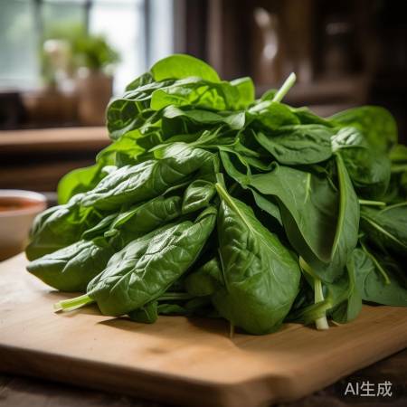 菠菜晾干、剪根、速洗。
