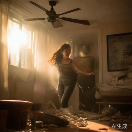 广东女子躲吊扇惊险一刻